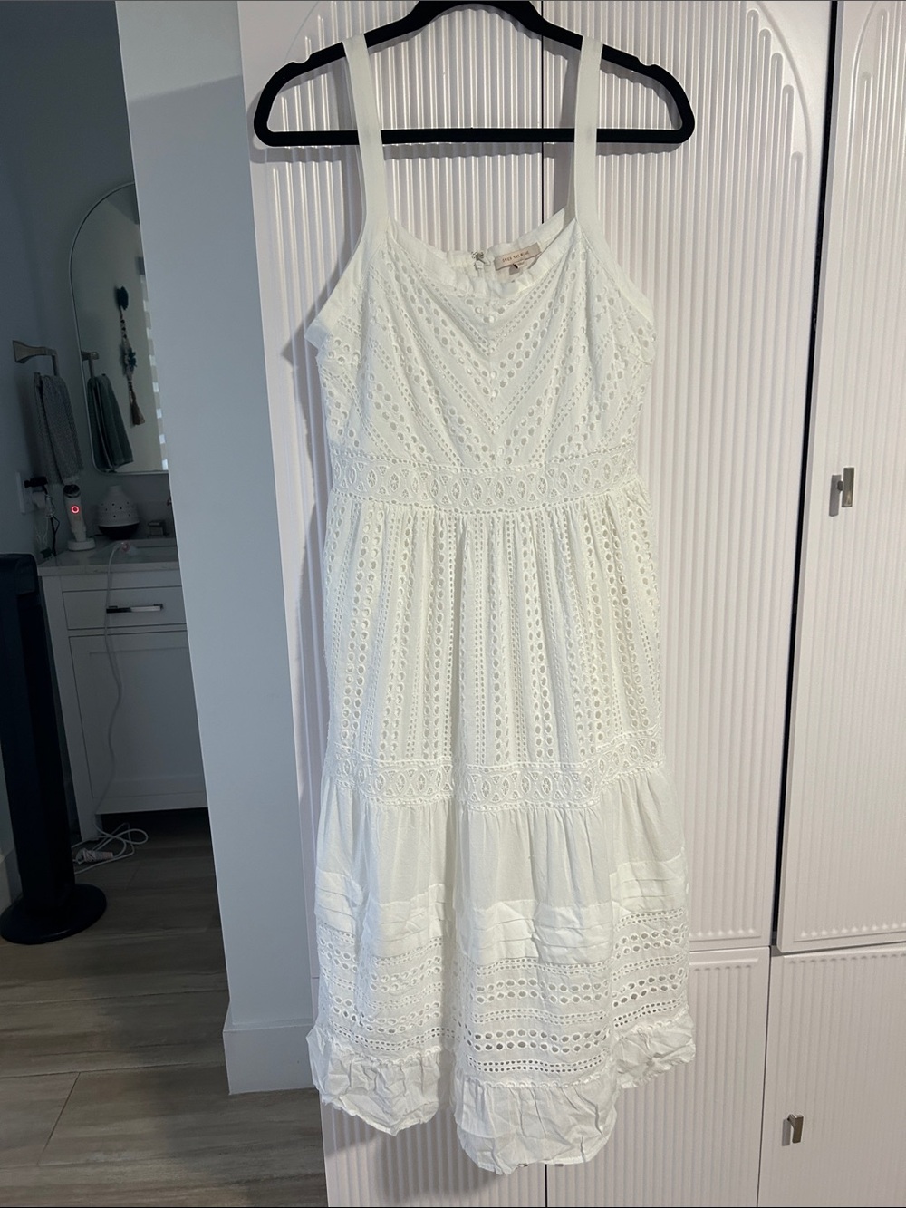 Skies Are Blue White Eyelet Midi Sundress